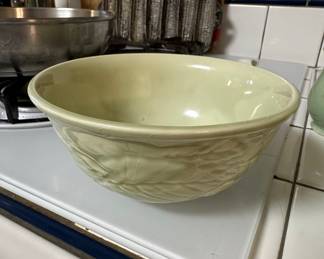 Vintage McCoy Pottery Leaf Pattern Mixing Bowl