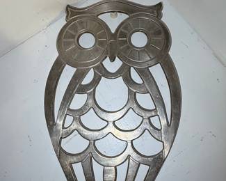 Vintage Leonard Silverplate Owl Trivet