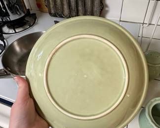 Vintage Bordallo Pinheiro Majolica Cabbage Leaf Serving Bowl