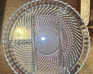 Vintage Libbey Glass 5331 Swirl Pattern Divided Relish Tray