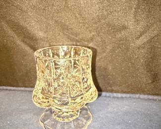 EAPG Star and Fan Pattern Footed Salt Dip