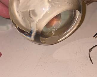 Crystal Globe Paperweight with Etched Map of Asia