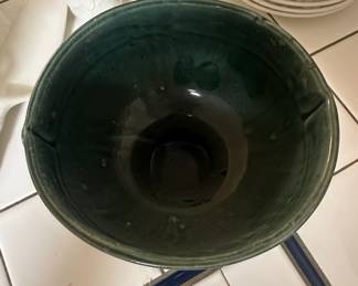 McCoy Pottery Green Grapevine Pedestal Bowl