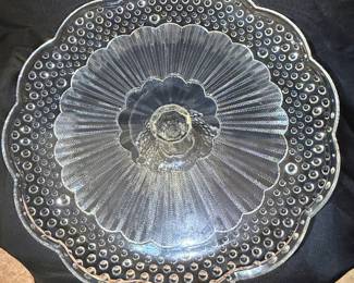 Vintage Hobnail Pedestal Cake Stand