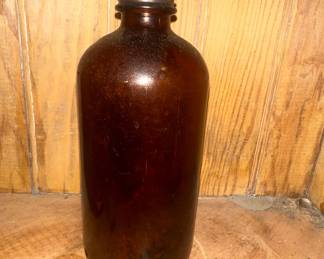 Vintage Amber Apothecary Bottle - Whitehall, Lysol, or similar