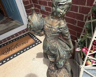 Verdigris Finish Maiden Garden Statue