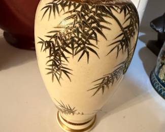 Japanese Satsuma Vase with Bamboo Motif