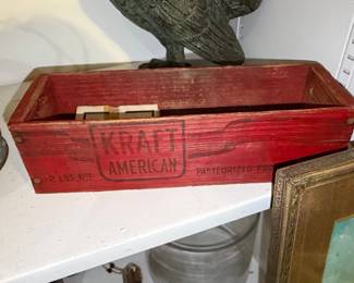 Vintage Kraft American Pasteurized Process Cheese Wooden Crate