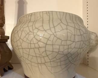Raku Crackle Glaze Ceramic Cachepot