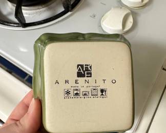 Arenito Portugal Olive Motif Square Stoneware Bowl