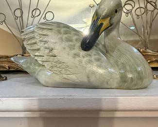 Vintage Ceramic Swan Figurine - Made in China
