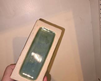 Vintage Green Bamboo Motif Ceramic Planter