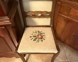 Duncan Phyfe Style Needlepoint Side Chair