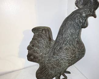 Vintage Cast Iron Rooster Sculpture