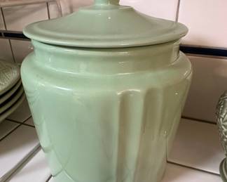 World Market Celadon Fluted Cookie Jar