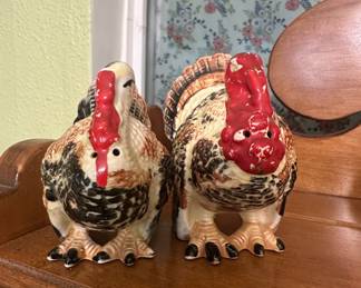 Vintage Ceramic Turkey Salt and Pepper Shakers