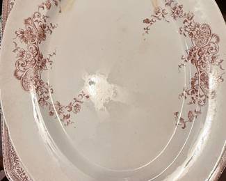 Victorian Brown Transferware Platter - John Maddock & Sons