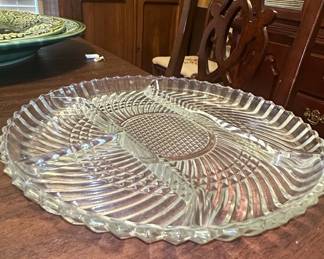 Vintage Libbey Glass 5331 Swirl Pattern Divided Relish Tray