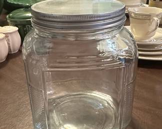 Anchor Hocking "Hoosier" Style Ribbed Glass Storage Jar