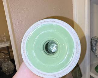 Vintage Green Ceramic Candlestick Holder