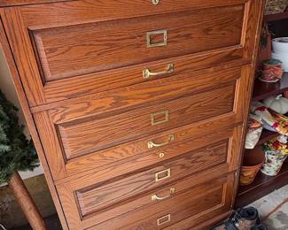 Vintage Oak 5-Drawer Lateral File Cabinet