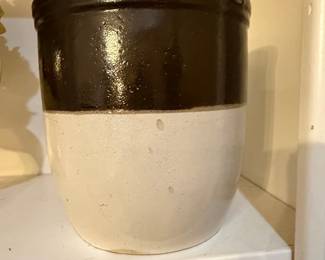 Vintage Two-Tone Stoneware Crock