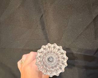 Crystal Vase with Scalloped Rim and Starburst Base