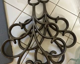 Vintage Cast Iron Scrollwork Trivets - Pair