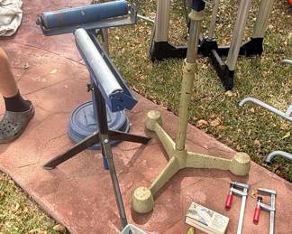 Adjustable Material Support Roller Stands (2)