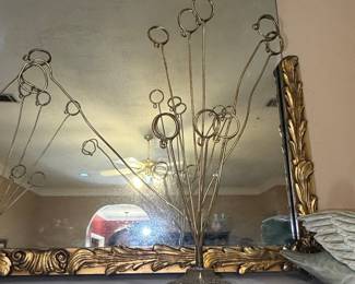 Vintage Brass Wire Photo or Card Holder Stand