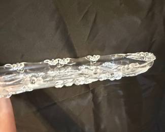 Vintage Mikasa Carmen Crystal Canape Tray with Embossed Floral Design