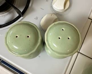 Celadon Green Ceramic Salt and Pepper Shakers
