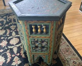Moroccan Hexagonal Moucharabieh Accent Side Table