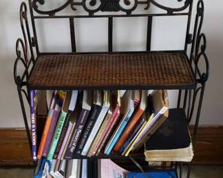 Decorative Metal 3Tier Bookcase Shelf with Woven Shelves