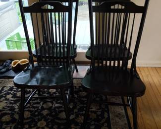 Set of 4 Black WindsorStyle Dining Chairs