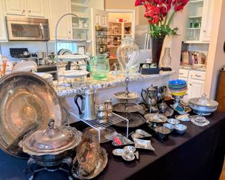 Silver plated serving pieces