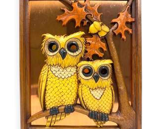 Vintage Coppercraft Guild 3D Owl Wall Plaque