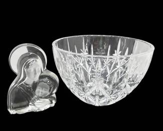 Marquis By Waterford Crystal Bowl Viking Glass Madonna Child