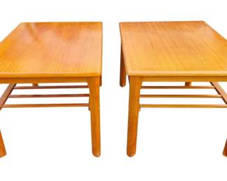 Danish MCM Wooden Side Tables w HoneyToned Teak Finish Mbelfabrikken Toften