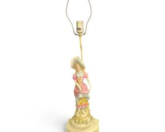 Vintage Porcelain Victorian Lady Table Lamp