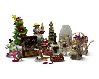 Christmas Figurines Snowmen, Santa, Grinch, More