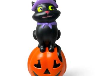 Halloween Black Cat on Pumpkin Blow Mold