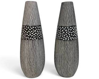 Two Pier One Horsetail Style Vases