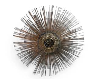 MCM Metal Sunburst Wall Sculpture