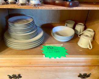 More plates and cups. Cabinet is also for sale.