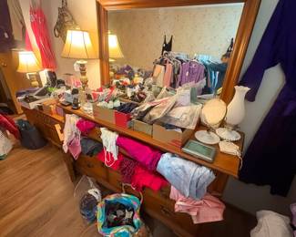 Bedroom furniture and lots of night clothes