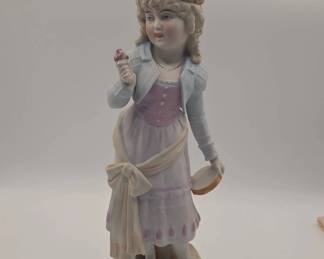Antique German Porcelain Figure Of Young Woman