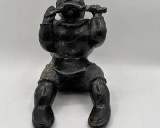 003 Woman Chewing On Seal Hide Sculpture By Temela Oopik