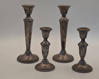 Weighted Silver Candlesticks