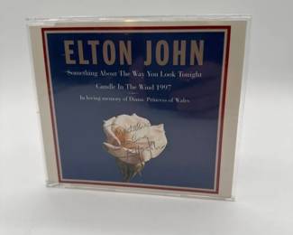 Elton John Signed CD In Memory Of Princess Diana